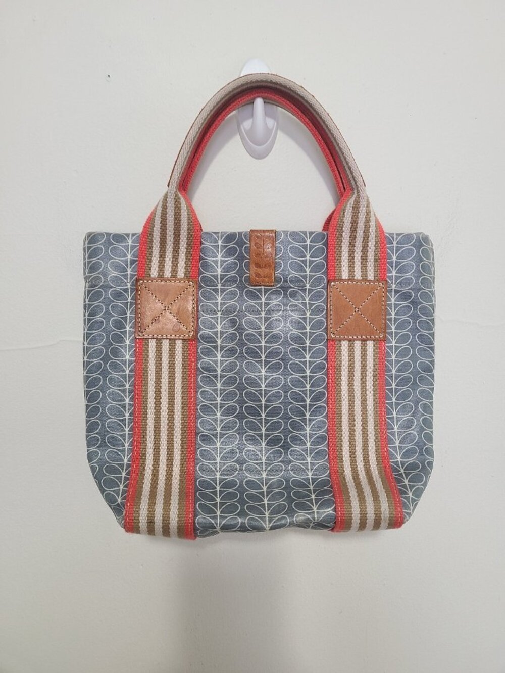 Orla Kiely Small Tote Stem Ptint Gray Canvas